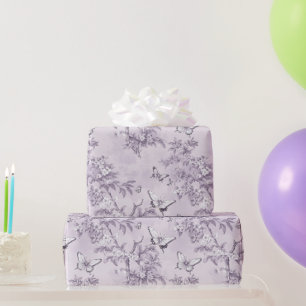 Hochzeitslila Schmetterlinge auf lila Hintergrund Geschenkpapier