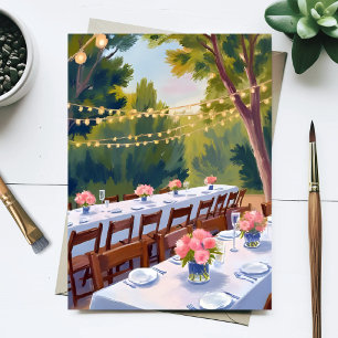 Hochzeitslocation Aquarellmalerei Floral Botanisch Postkarte