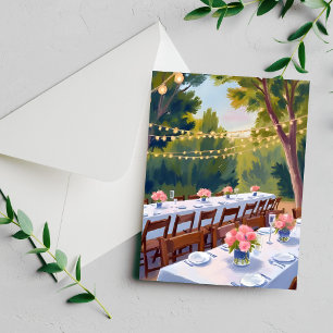 Hochzeitslocation Aquarellmalerei Florale Karte