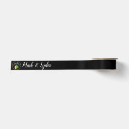 Hochzeitslogo Gold Rim Watercolor Lemon Paare Satinband