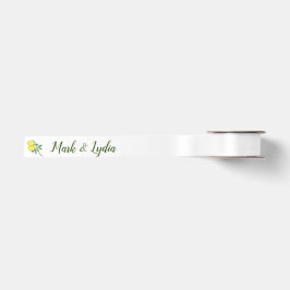 Hochzeitslogo Rosa Aquarellfarben Lemonenpaar Paar Satinband