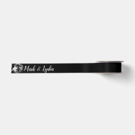 Hochzeitslogo Rosa Pflanze Cotton Paare Name Datum Satinband