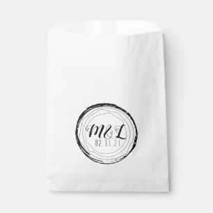 Hochzeitslogo Rustikaler Baumstamm Weiß Geschenktütchen