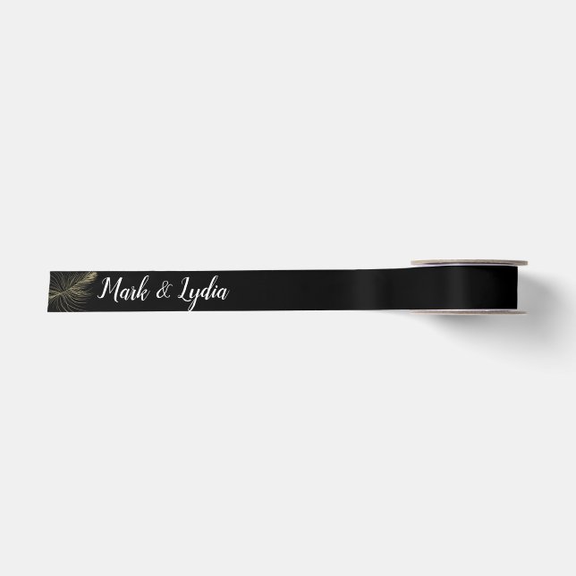 Hochzeitslogos Minimalistische Imitate Gold Leaf P Satinband (Vorderseite)
