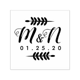 Hochzeitslogos Verzierung Grüne Ornament B Permastempel