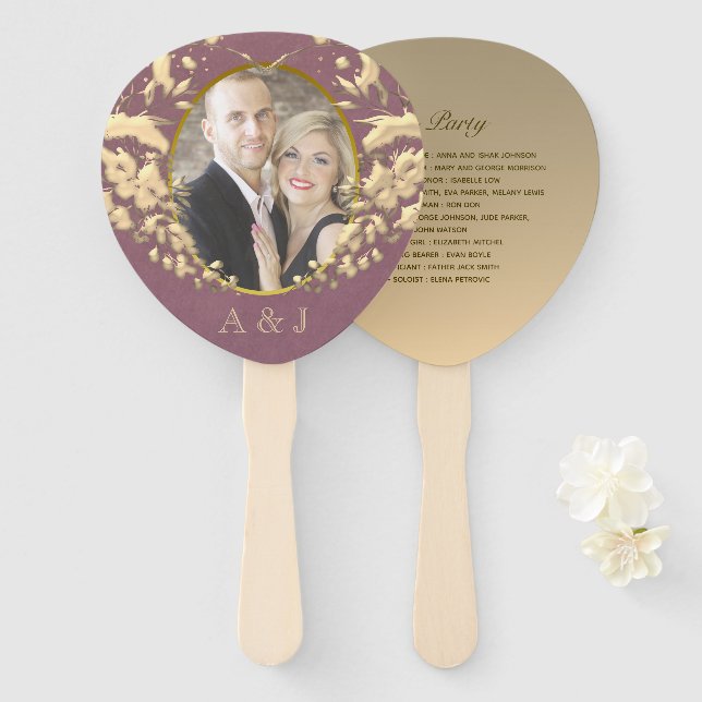 Hochzeitslüfter mit Foto Fächer (Vorne und Hinten)