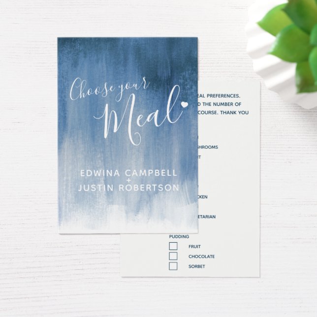 Hochzeitsmahlzeit Wahl kleine Karten mit graublaue (Schreibtisch)