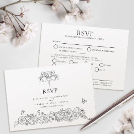 Hochzeitsmahlzeiten im Frühjahr Lilie RSVP Karte