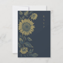 Hochzeitsmahlzeiten in eleganten Marinestraußen UA RSVP Karte
