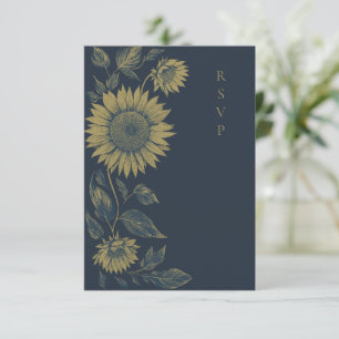 Hochzeitsmahlzeiten in eleganten Marinestraußen UA RSVP Karte