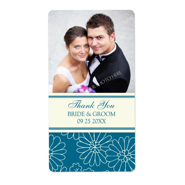 Hochzeitsmarken für aquamarines Creme-Foto (Vorne)