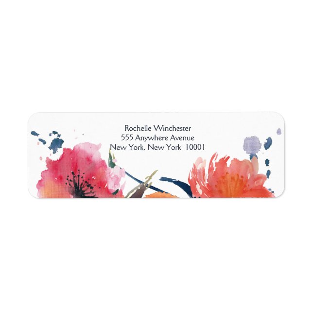 Hochzeitsmarken für Navy-Wasserfarben-Flora (Vorne)