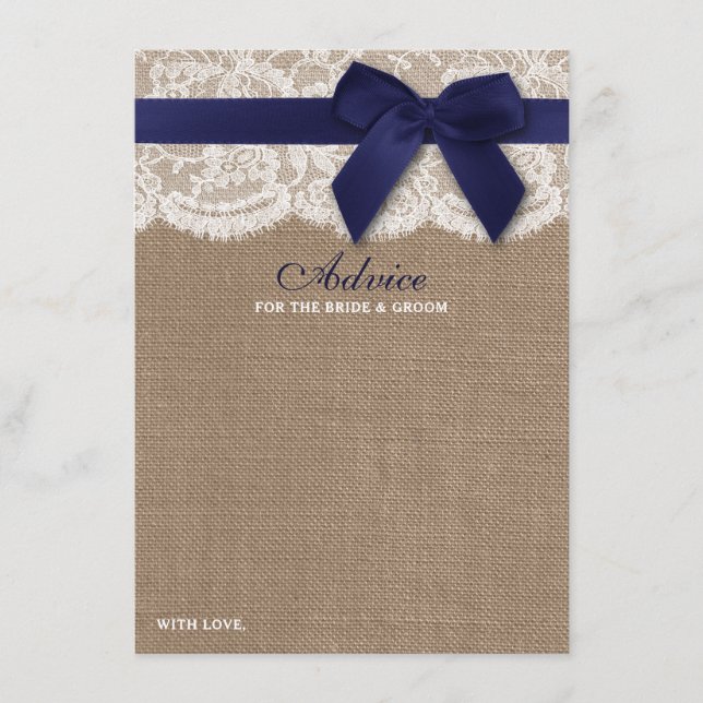 Hochzeitsmarsch auf Burlap & Lace Hinweiskarte (Vorderseite)