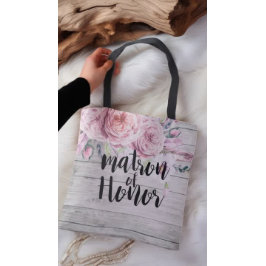 Hochzeitsmatron der Ehrenfarbe Blume Holz Tasche