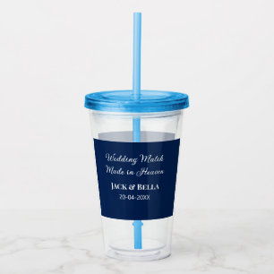 Hochzeitsmatte aus Himmelsblau in den Gastgeschenk Acryltrinkbecher
