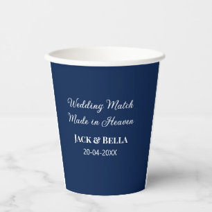 Hochzeitsmatte aus Himmelsblau in den Gastgeschenk Pappbecher