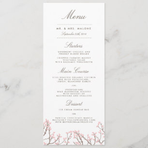 Hochzeitsmenü am Abend Menükarte