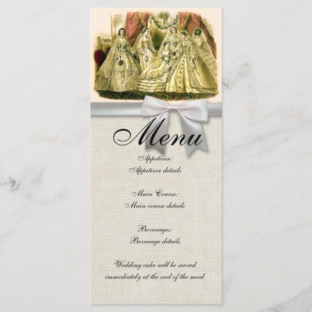 Hochzeitsmenü Antique Bridesmaids Menükarte (Vorderseite)