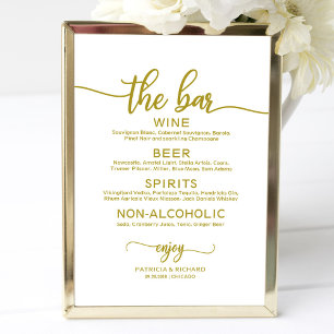 Hochzeitsmenü Bar signieren Rustikale Chic Calligr Poster