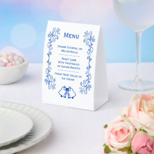 Hochzeitsmenü Blaue Saphir-Glocken Tischaufsteller