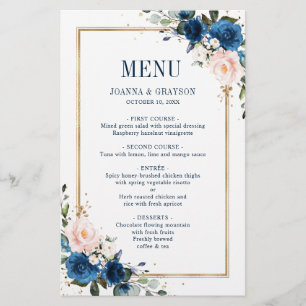 Hochzeitsmenü: Blaurosa Rosengeometrie