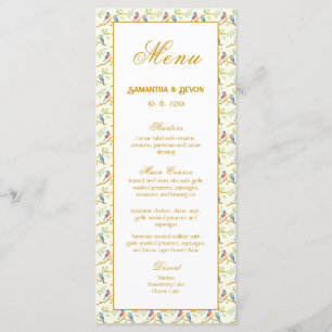 Hochzeitsmenü Bluebirds Menükarte
