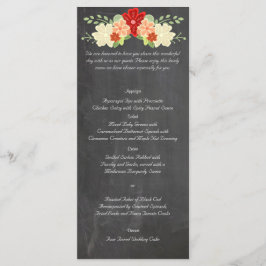 Hochzeitsmenü der blutorangen Blume Menükarte