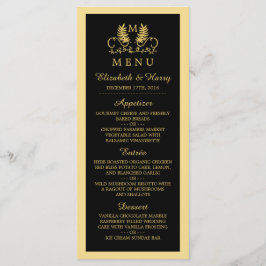 Hochzeitsmenü der Golden Floral Menükarte