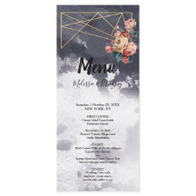 Hochzeitsmenü der Navy GEOMETRIC WATERCOLOR