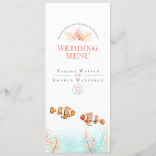 Hochzeitsmenü der tropischen Meeresfische Menükarte