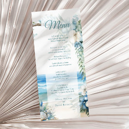 Hochzeitsmenü des Blue Tropical Arch Beach Menükarte