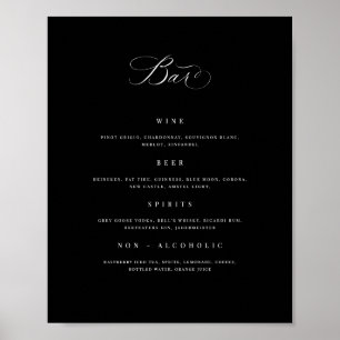Hochzeitsmenü Drink Sign Empfang Poster