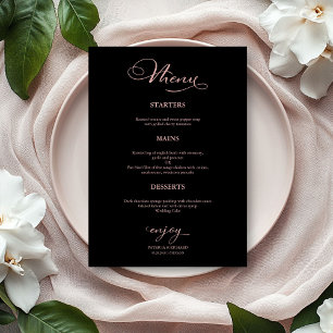 Hochzeitsmenü Einfache Elegante Rose Menükarte