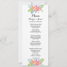 Hochzeitsmenü Elegante Blumenkarten