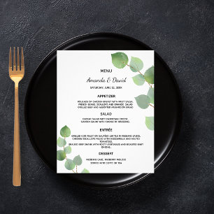Hochzeitsmenü Eukalyptus Grün Botanik