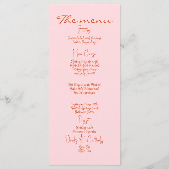 Hochzeitsmenü – Farbige Whimsical Vintage Menükarte (Vorderseite)
