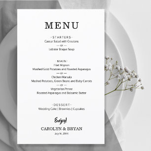 Hochzeitsmenü Flyer im Budget