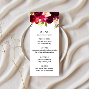 Hochzeitsmenü für Burgund & Blush