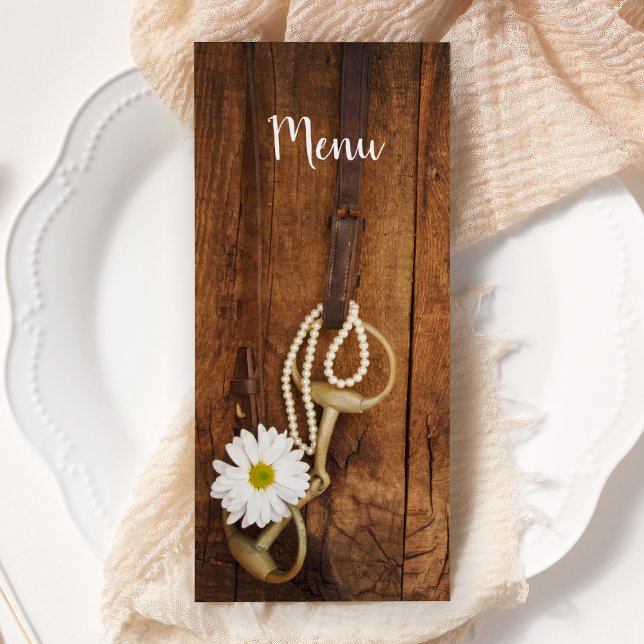 Hochzeitsmenü für Daisy und Horse Bit Country West Menükarte (Von Creator hochgeladen)