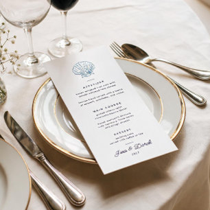 Hochzeitsmenü für eine Destination-Wedding-Party Menükarte