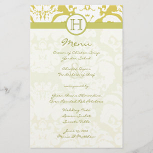 Hochzeitsmenü für Gold und Limone Damaskus