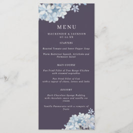 Hochzeitsmenü für Hochzeitsmahlzeiten: Blue Waterc Menükarte