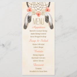 Hochzeitsmenü für mit Monogramm Goldkorallen Menükarte
