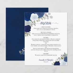 Hochzeitsmenü für Navy & Dusty Blue Rose
