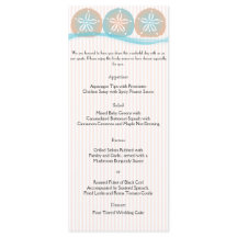 Hochzeitsmenü für Peach und Blue Sand Dollars