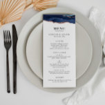 Hochzeitsmenü für Schiffe und Rose Menükarte<br><div class="desc">Eine wunderschöne blaue Rose Gold agate Hochzeitsdesign. Farbe und Text können personalisiert sein.</div>