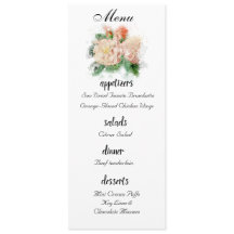 Hochzeitsmenü für Shabby Chic-Rose