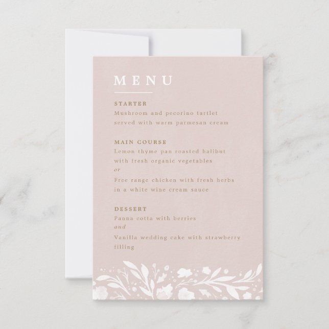 Hochzeitsmenü für Wasserfarben RSVP Karte (Vorderseite)