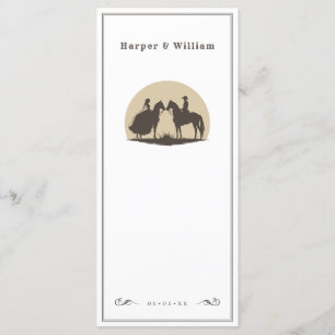 Hochzeitsmenü für Wildwestpferde Menükarte