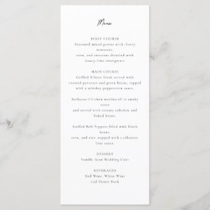 Hochzeitsmenü für Winterlandschaften Menükarte